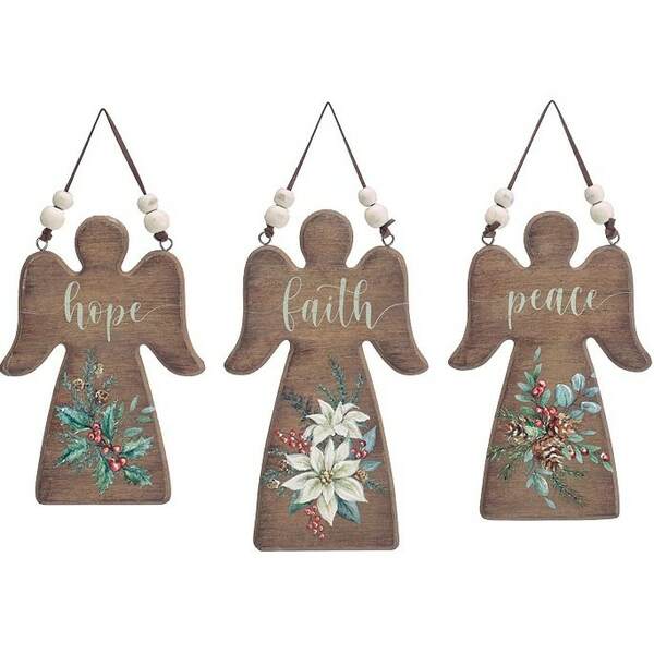 Item 527046 Wood Angel Ornament