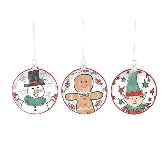 Item 527058 Disc Snowman/Gingerbread/Elf Ornament