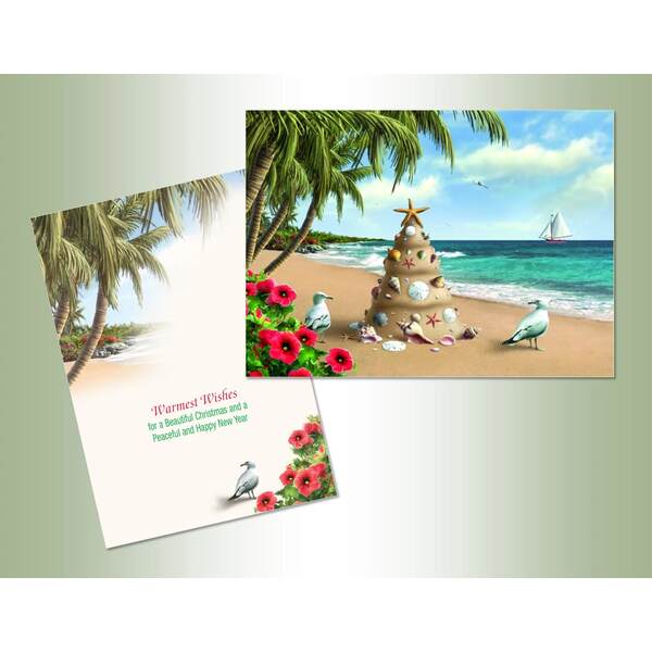 Item 552012 Sand Christmas Tree/Gulls Christmas Cards