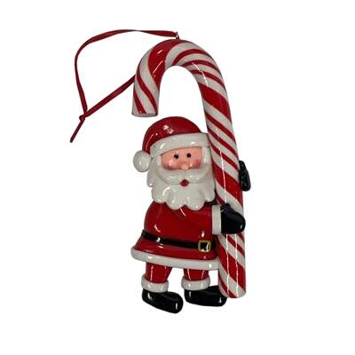 Item 558180 Santa With Candy Cane Ornament