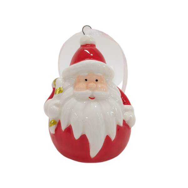 Item 558680 Ceramic Santa Ornament