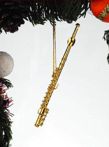 Item 560083 Gold Brass Flute Ornament
