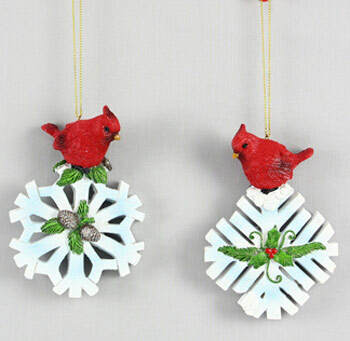 Item 601025 Cardinal On Snowflake Ornament