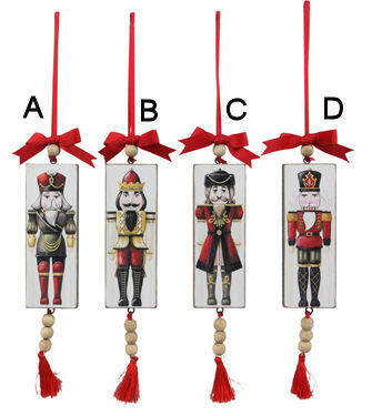 Item 601206 Christmas Nutcracker Wall Sign With Tassel Ornament