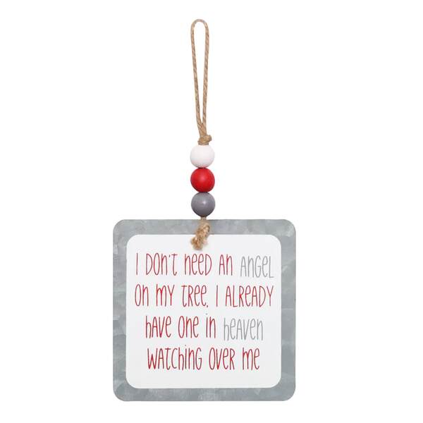 Item 609035 Angel Tree Beaded Tin Ornament