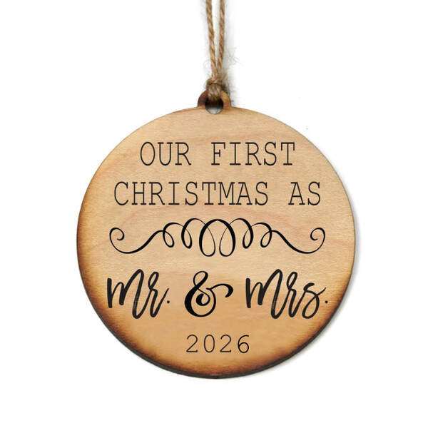 Item 613053 Our First Christmas As Mr. Mrs. 2026 Ornament
