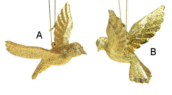 Item 805006 Gold Glitter Dove Ornament