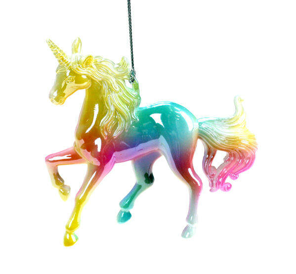 Item 818029 White/Rainbow Unicorn Ornament