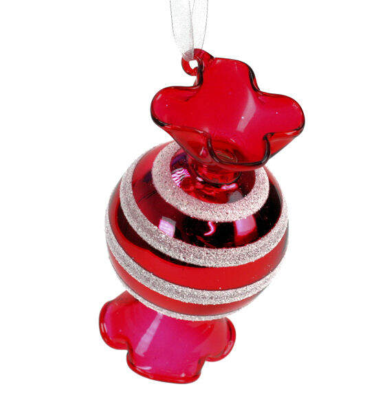 Item 820029 Red and White Candy Ornament