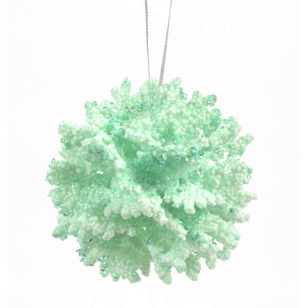 Item 820102 Teal Coral Ball Ornament