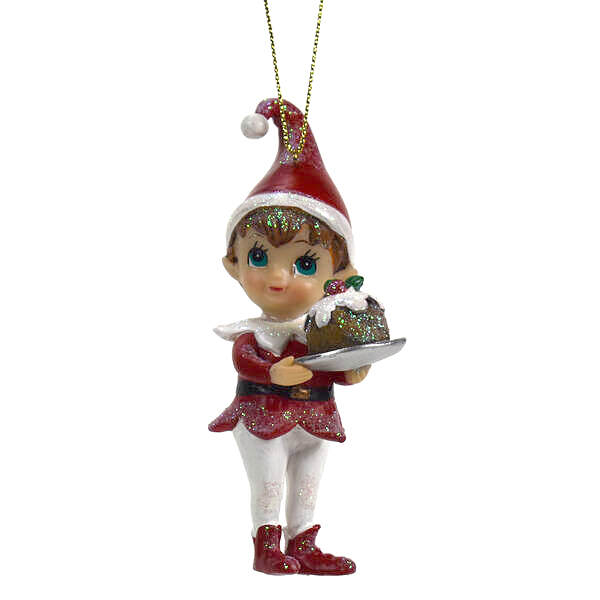Item 820132 Elf With Cake Ornament