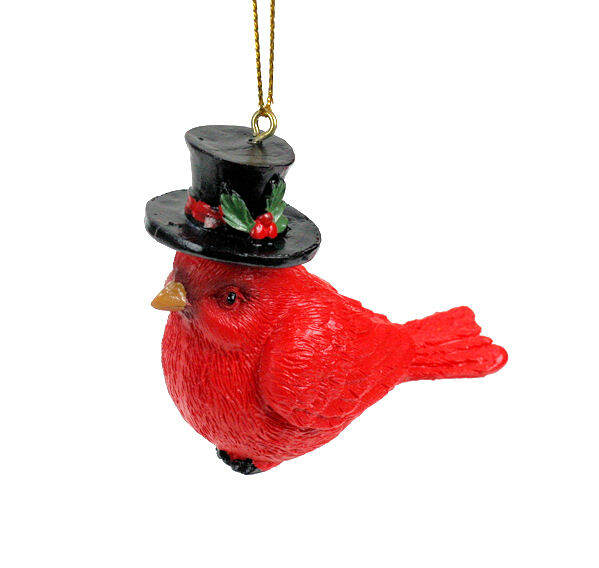 Item 825005 Cardinal With Top Hat Ornament