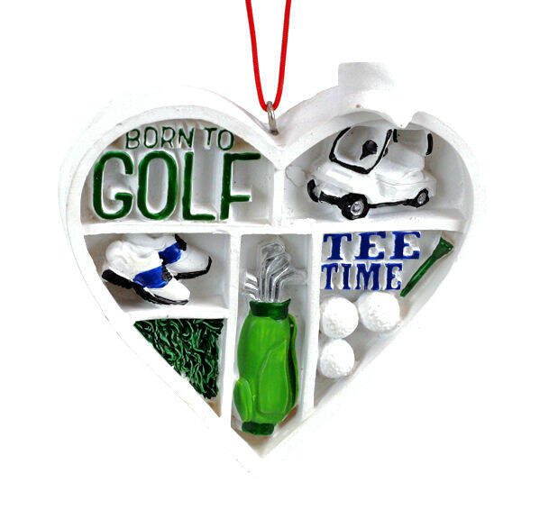 Item 825038 Golf Heart Shadow Box Ornament