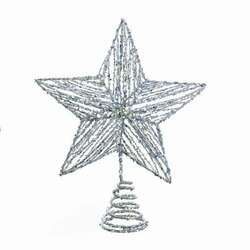 Item 100030 Silver/Iridescent Glitter Star Tree Topper