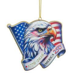 Item 100230 thumbnail America 250th Eagle With Flag Ornament