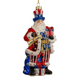 Item 100277 thumbnail Bellissimo Patriotic Santa Ornament