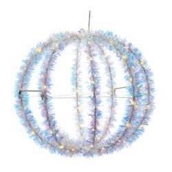 Item 100325 LED Foldable Tinsel Sphere Warm White Lights