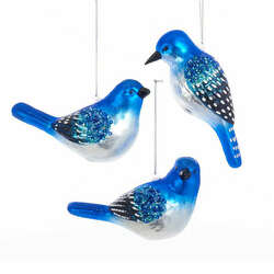 Item 100385 Glass Blue Bird Ornament