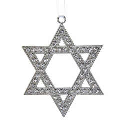 Item 100388 thumbnail Metal Silver Star Of David Ornament