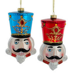Item 100494 Glass Nutcracker Head With Hat Ornament