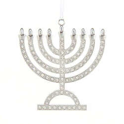 Item 100525 thumbnail Silver Menorah Ornament