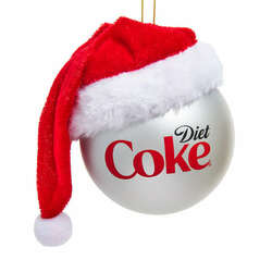 Item 100569 thumbnail Diet Coke Ball With Santa Hat Ornament