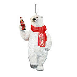 Item 100608 thumbnail Beaded Coke Bear With Coke Bottle Ornament