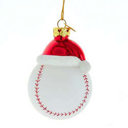 Item 100719 thumbnail Noble Gem Baseball With Santa Hat Ornament