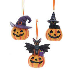 Item 100753 thumbnail Dog/Cat On Pumpkin Ornament