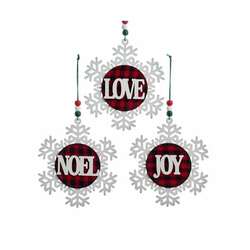 Item 100779 Red And Black Plaid Snowflake Ornament