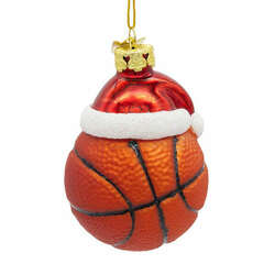 Item 100800 thumbnail Noble Gem Basketball With Santa Hat Ornament