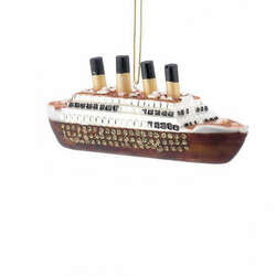 Item 100808 thumbnail Noble Gems Glass Titanic Ornament