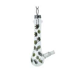 Item 100851 thumbnail Glass Bong With Leaf Pattern Ornament