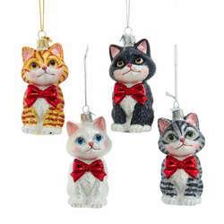 Item 100877 thumbnail Noble Gem Cat With Red Bow Ornament