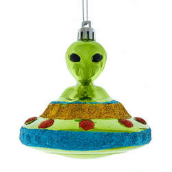 Item 100894 thumbnail Green Alien UFO Ornament