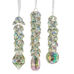 Item 100983 thumbnail Opalescent Glittered Dangle Ornament