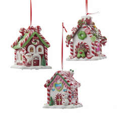 Item 101011 thumbnail Battery Operated LED Gingerbread Candy House Ornament