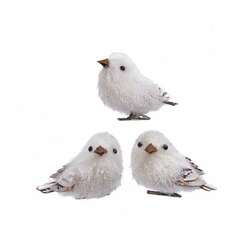 Item 101050 White Tinsel Bird With Clip