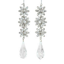 Item 101052 Snowflake With Clear Drop Ornament