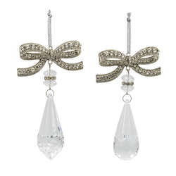Item 101062 thumbnail Bow With Clear Drop Ornament 