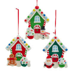 Item 101071 thumbnail House With Santa/Snowman/Gingerbread Ornament