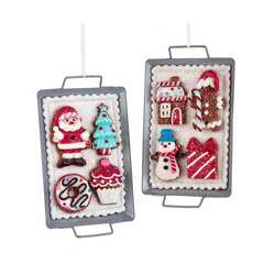 Item 101074 Gingerbread Metal Tray Ornament