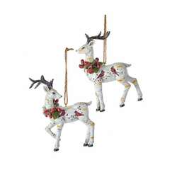 Item 101109 Birch Berries Deer Ornament
