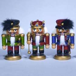 Item 101218 Chubby Green/Red/Blue Nutcracker