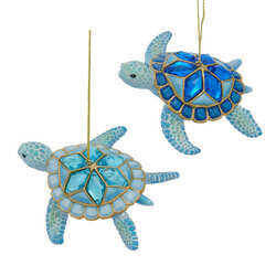 Item 101337 thumbnail Blue Sea Turtle With Gems Ornament