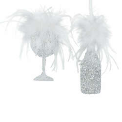 Item 101462 thumbnail Glass Champagne Bottle/Cup Ornament