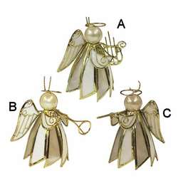 Item 101472 Gold Cone Angel With Instrument Ornament