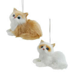 Item 101492 thumbnail Furry Orange And White Cat Ornament