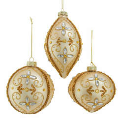 Item 101501 Gold Ball Drop Onion With Gems Ornament