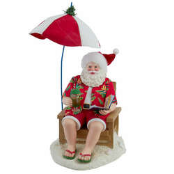 Thumbnail Beach Santa With Umbrella Fabriche Figure